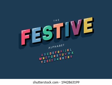 Vector of stylized festive alphabet and font