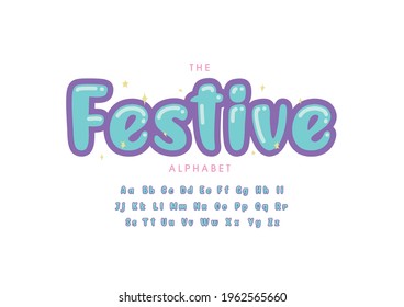 Vector of stylized festive alphabet and font