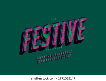 Vector of stylized festive alphabet and font