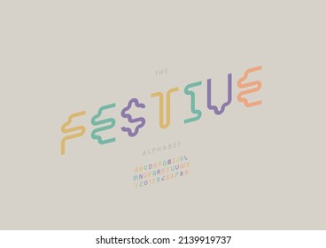 Vector of stylized festive alphabet and font