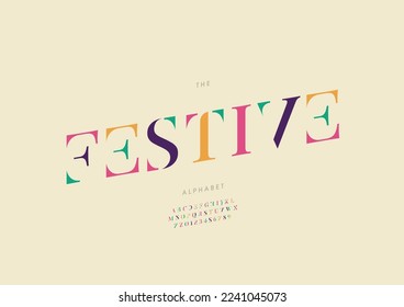 Vector of stylized festive alphabet and font