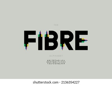 Vector of stylized fibre alphabet and font