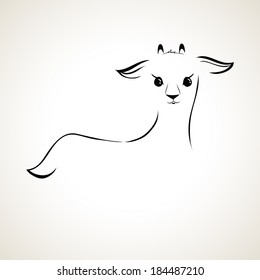 vector stylized figure of a goat