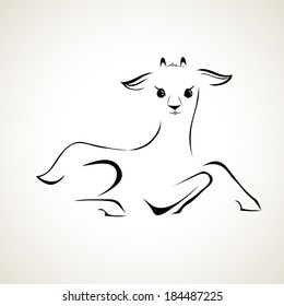 vector stylized figure of a goat