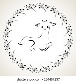 vector stylized figure of a goat