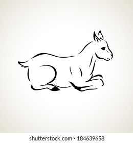 vector stylized figure of a goat