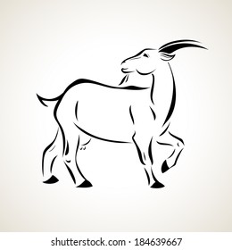 vector stylized figure of a goat
