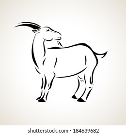 vector stylized figure of a goat