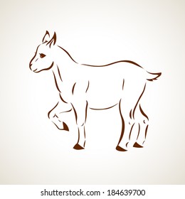 vector stylized figure of a goat