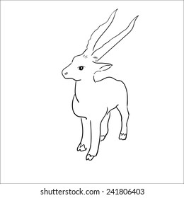 Vector stylized figure of a goat.  Sketch Vector Illustration