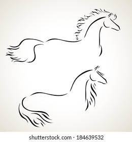 vector stylized figure of a horse