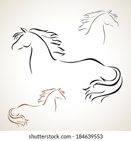 vector stylized figure of a horse
