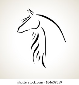 vector stylized figure of a horse
