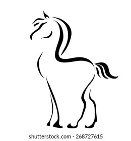 vector stylized figure of a horse