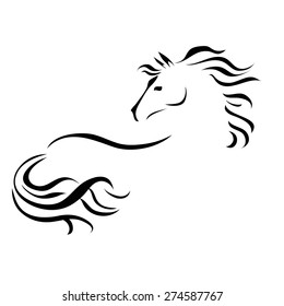 vector stylized figure of a horse