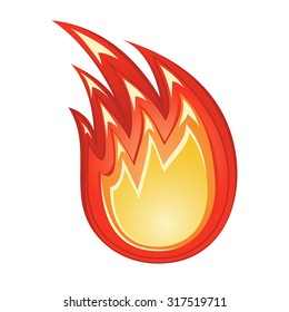 Vector stylized fire isolated element