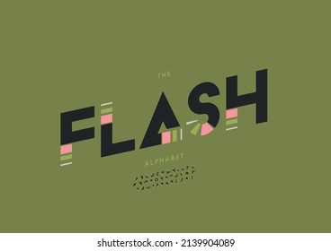 Vector of stylized flash alphabet and font