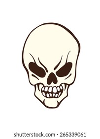 Vector stylized flat logo smiling pirate skull 