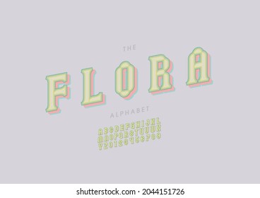 Vector of stylized flora alphabet and font