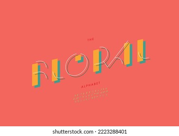 Vector of stylized floral alphabet and font