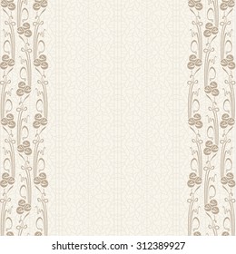 Vector Stylized  floral Background  with roses on a lace vintage  background.