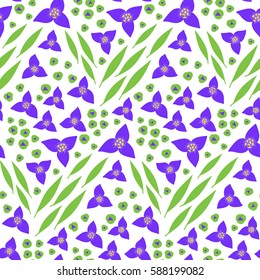 Vector stylized flower colorful bright seamless pattern texture