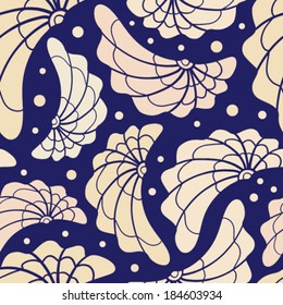 Vector stylized flower elements seamless pattern