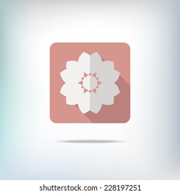Vector stylized flower icon, flat UI design element 