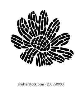 Vector stylized flower isolated on white