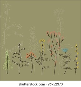 Vector stylized flowers