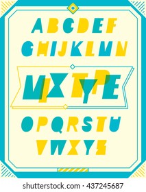 Vector of stylized font and alphabet
