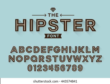 Vector of stylized font and alphabet