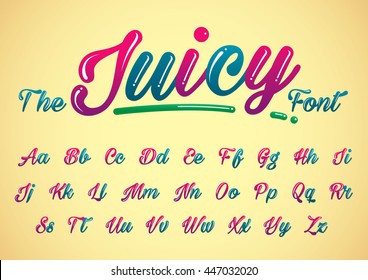 Vector of stylized font and alphabet