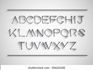 Vector of stylized font and alphabet
