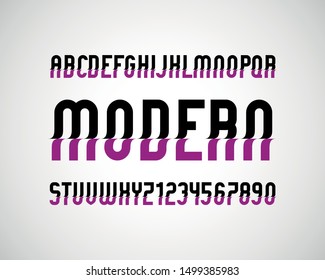 vector of stylized  font and alphabet consisting from two parts