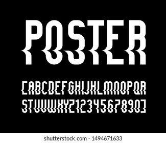 vector of stylized  font and alphabet with shift