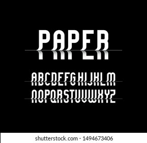 vector of stylized  font and alphabet with shift on the line