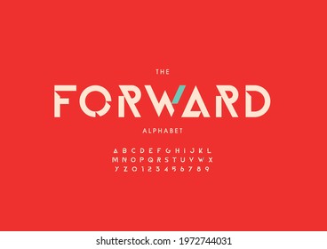 Vector of stylized forward alphabet and font