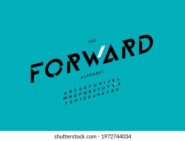 Vector of stylized forward alphabet and font