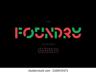 Vector of stylized foundry alphabet and font
