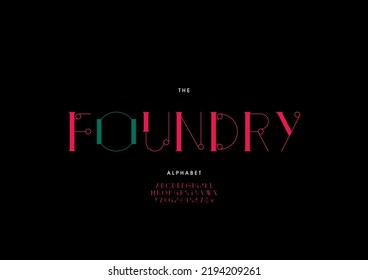 Vector of stylized foundry alphabet and font