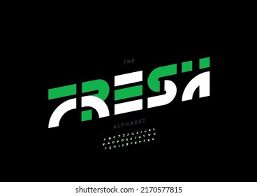 Vector del alfabeto fresco estilizado y fuente