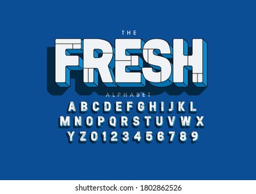 Vector of stylized fresh font and alphabet