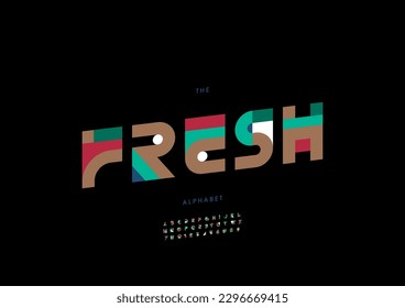 Vector of stylized fresh font and alphabet
