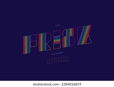 Vector of stylized frisk font and alphabet