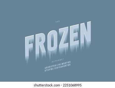 Vector of stylized frozen alphabet and font