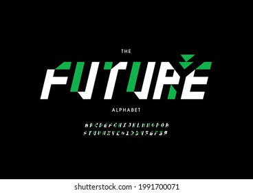 Vector of stylized future alphabet and font
