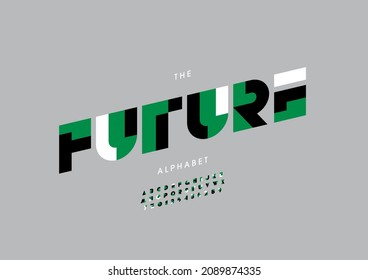 Vector of stylized future alphabet and font