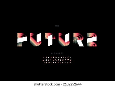 Vector of stylized future alphabet and font