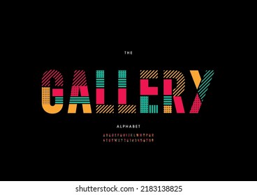 Vector of stylized gallery alphabet and font